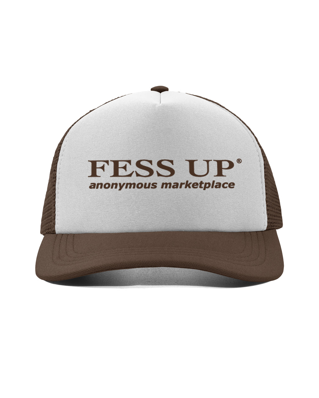 Brown Anonymous Marketplace Trucker Hat