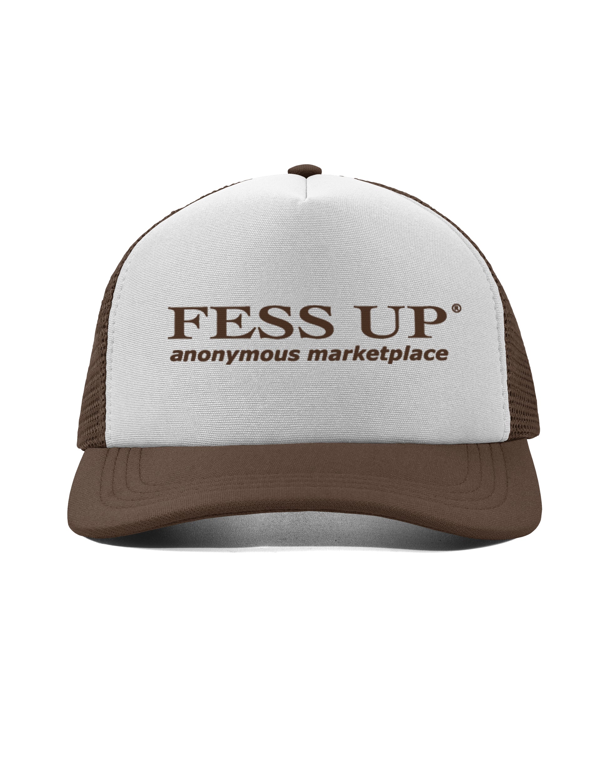 Brown Anonymous Marketplace Trucker Hat