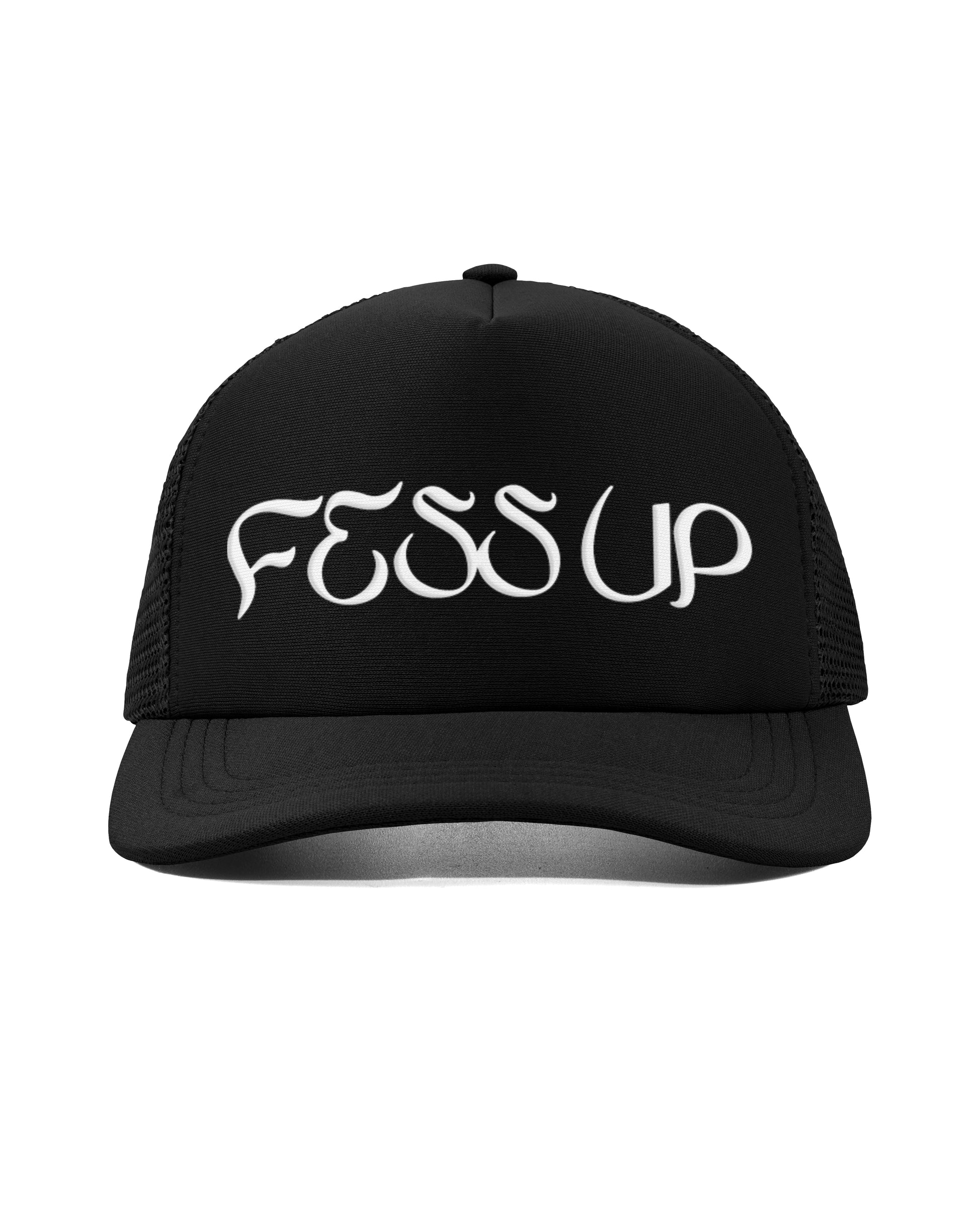 Black Script Trucker Hat